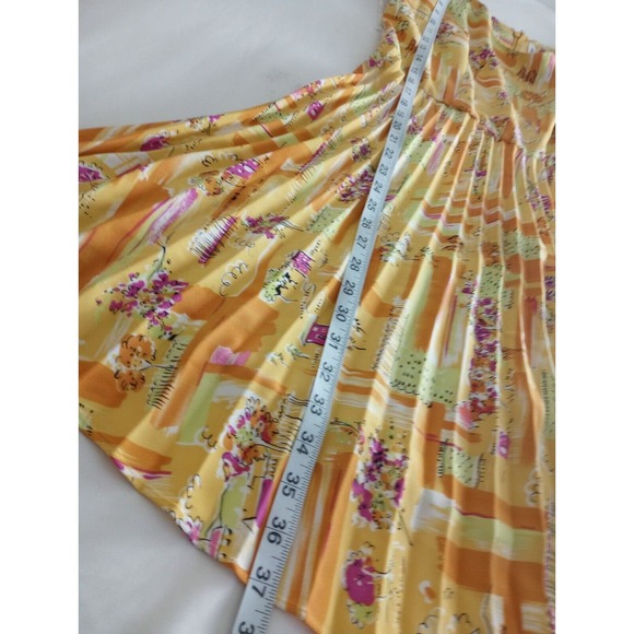 danny nicole dress Sheath Pleated Flowy Beach Scene Print Colorful 10P - Picture 10 of 10